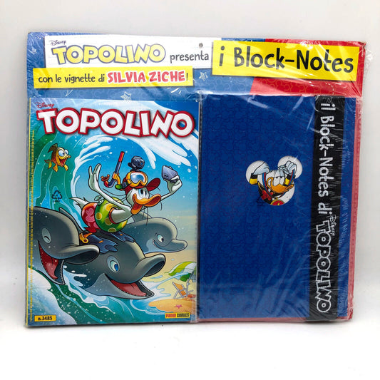 Fumetto TOPOLINO 3485 Sigillato Edicola Block Notes Blu Illustrato da Collezione