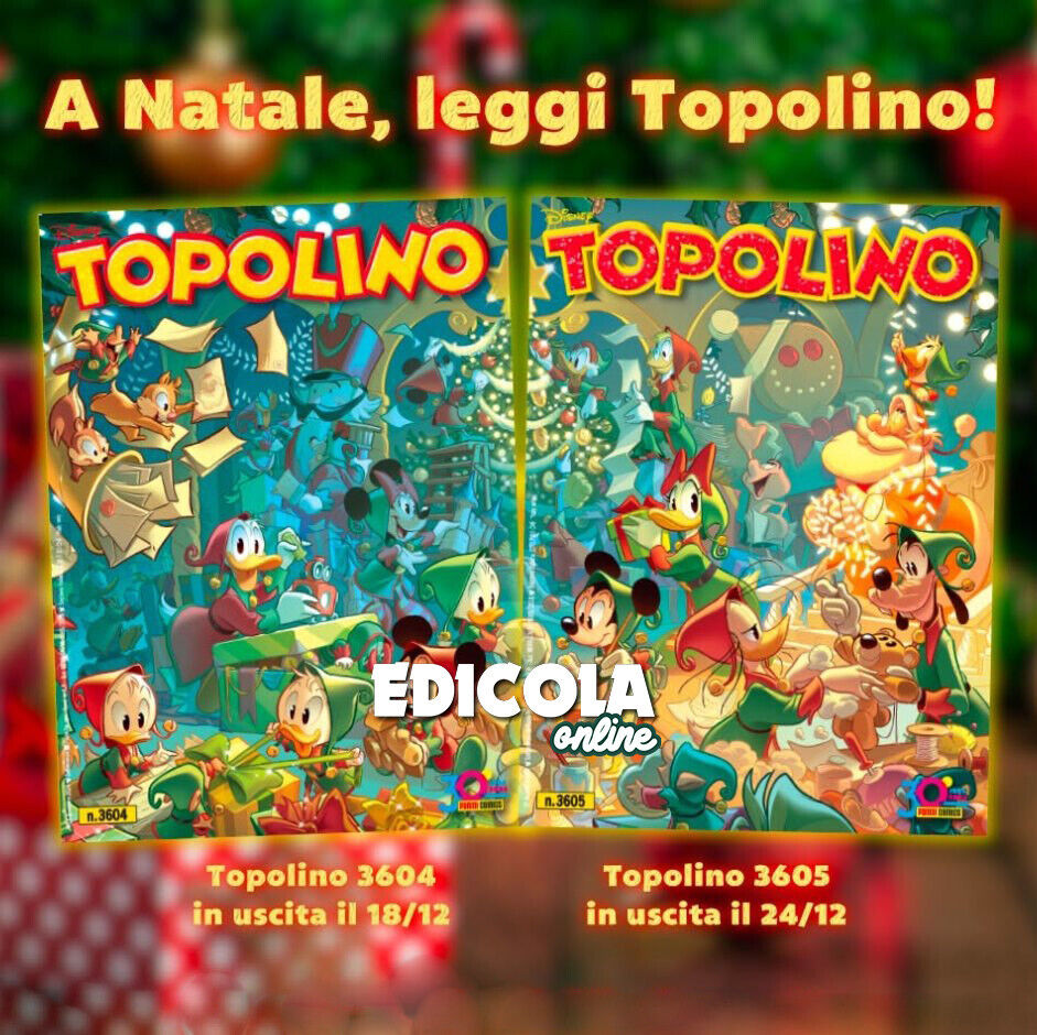 Set 2 Fumetti di TOPOLINO libretto n 3604 + 3605 Collezione Completa Natale 2024