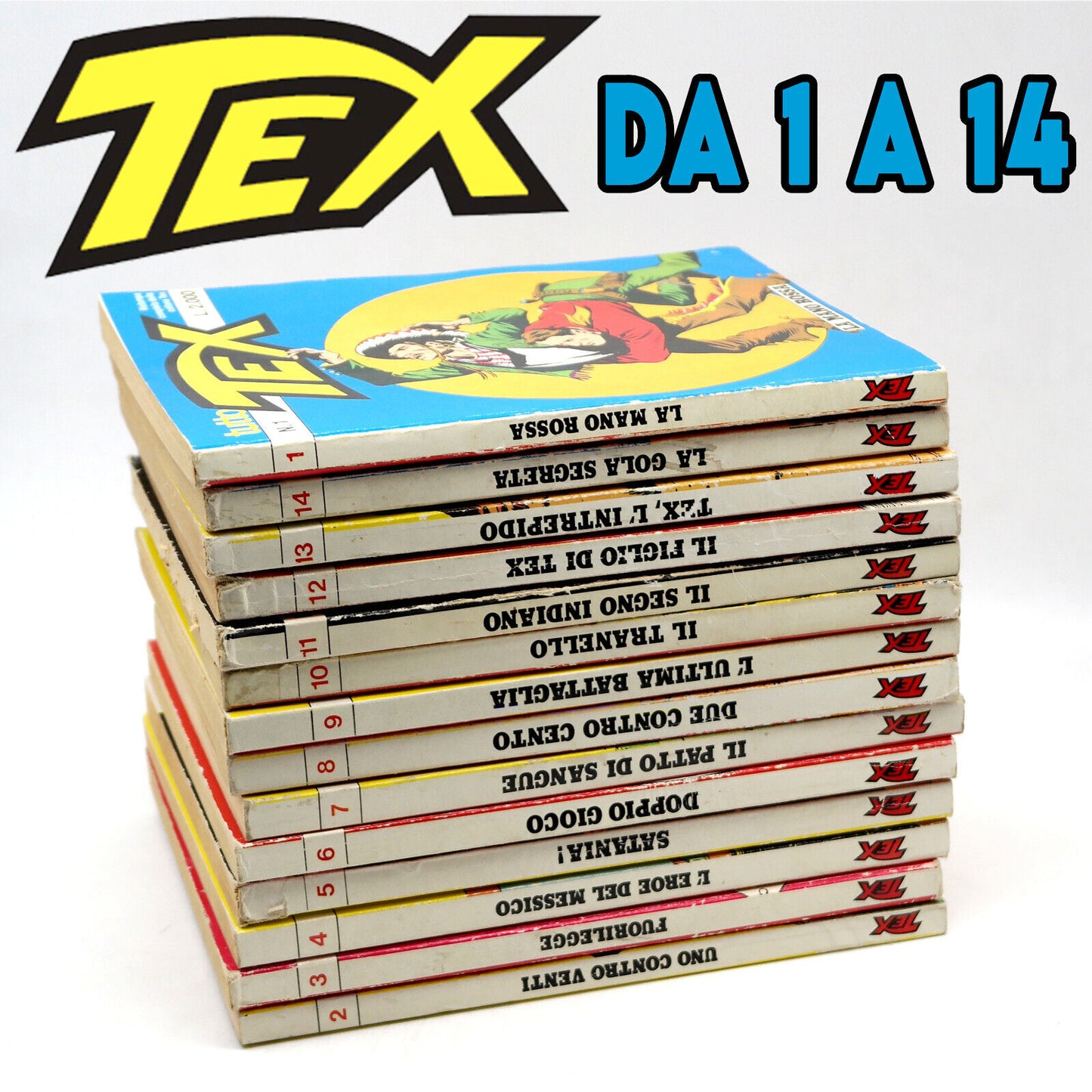 Fumetti Tutto TEX WILLER Ristampa Completa da n 1 a 14 La Mano Rossa lotto Usati