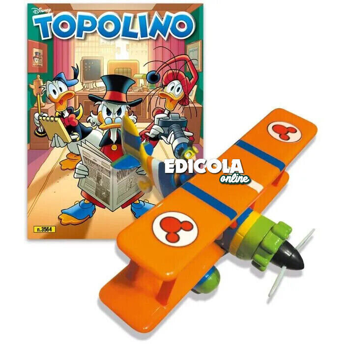 Fumetto di TOPOLINO 3563 3564 Libretto Originale con Gadget Biplano Idrovolante