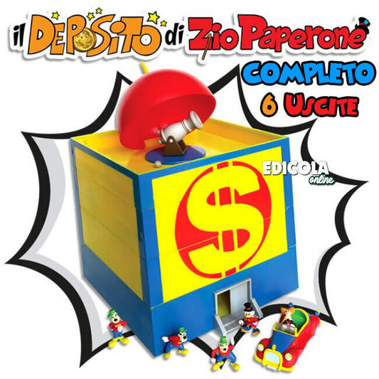 Set 6 Collezione di TOPOLINO IL DEPOSITO DI ZIO PAPERONE Completo Gadget Disney