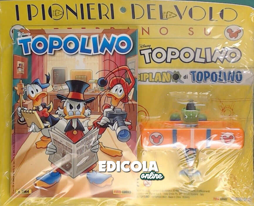 Fumetto di TOPOLINO 3563 3564 Libretto Originale con Gadget Biplano Idrovolante