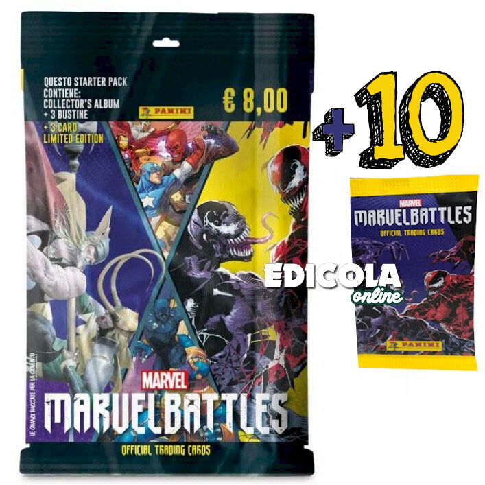 Starter Pack MARVEL BATTLES Trading Cards 2024 Panini Album Raccoglitore Bustine