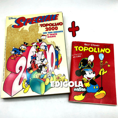 Mickey Mouse Comic Spécial 2000 + n. 1 RÉIMPRESSION Collector 60lire Vintage Rare