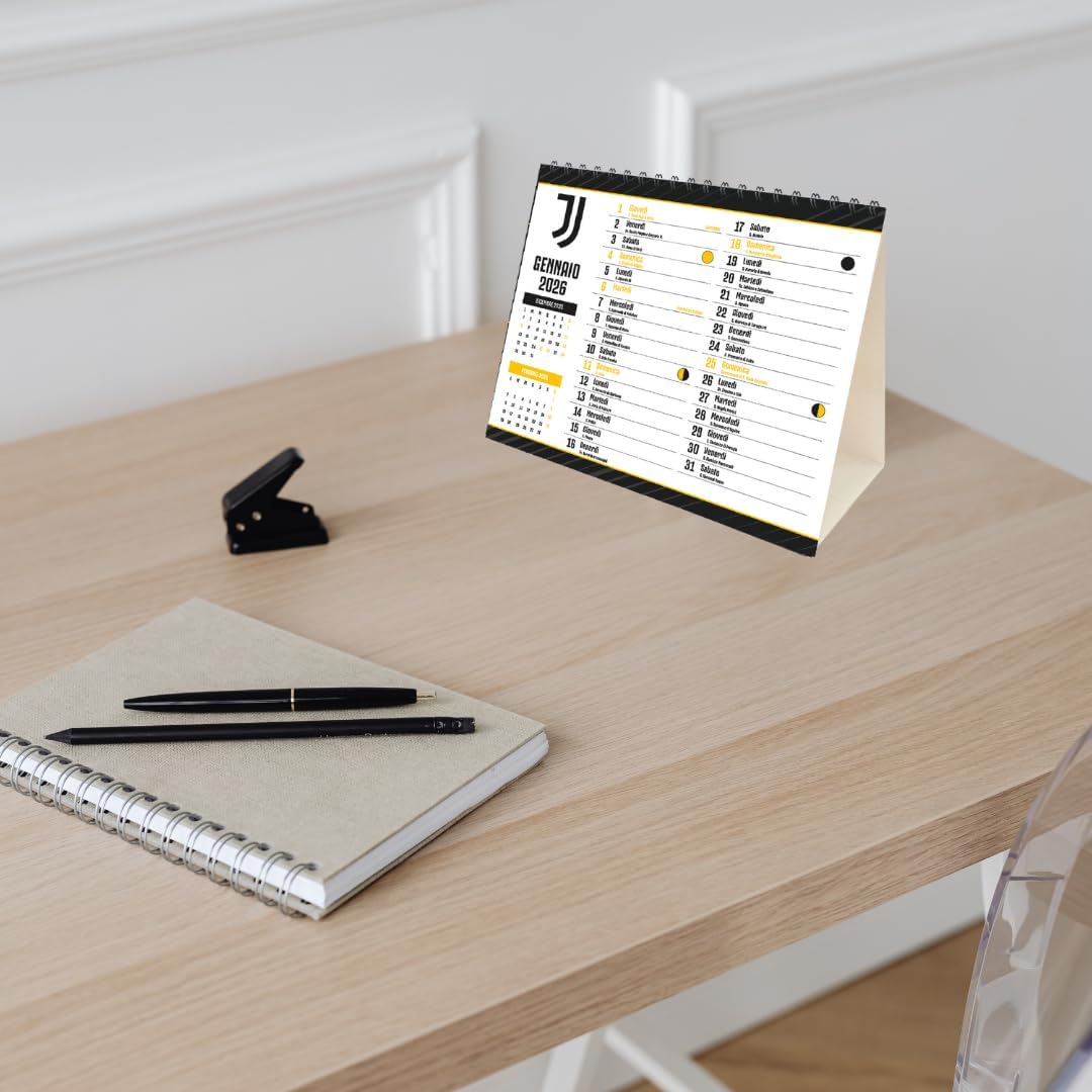 Calendario Verticale Juventus 2026+ Calendario da tavolo 2026 13 mesi - Prodotto Ufficiale