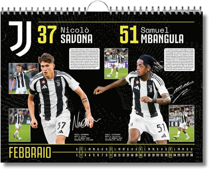 Calendario Orizzontale Juventus 2025 - Edizione da Collezione - cm 44x33 - Prodotto Ufficiale