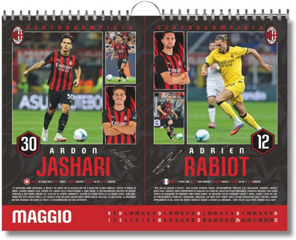 Calendario Orizzontale Milan 2026 - Edizione da Collezione - cm 44x33 - Prodotto Ufficiale