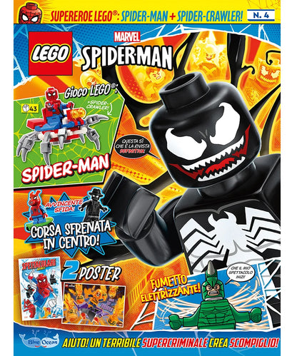 Rivista LEGO SPIDER-MAN n. 4 + SPIDERMAN CON SPIDER CRAWLER