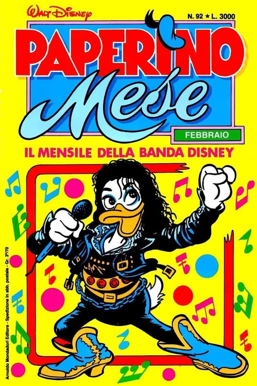 Fumetto con Copertina dedicata a Michael Jackson - Paperino Mese 1988