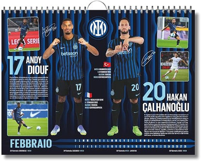 Calendario Orizzontale Inter 2026 - Edizione da Collezione - cm 44x33 - Prodotto Ufficiale