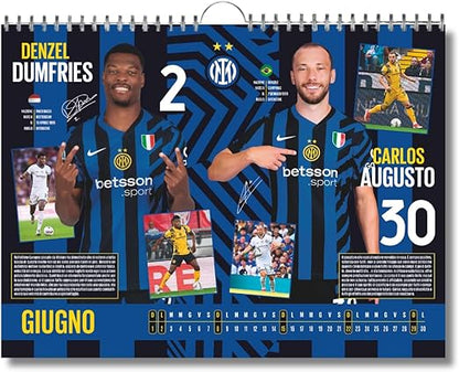 Calendario Orizzontale Inter 2025 - Edizione da Collezione - cm 44x33 - Prodotto Ufficiale