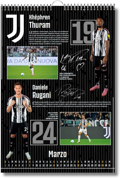 Calendario Verticale Juventus 2026+ Calendario da tavolo 2026 13 mesi - Prodotto Ufficiale
