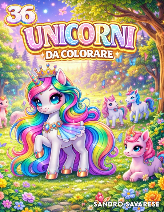 Libro da Colorare per Bambini - 36 Unicorni