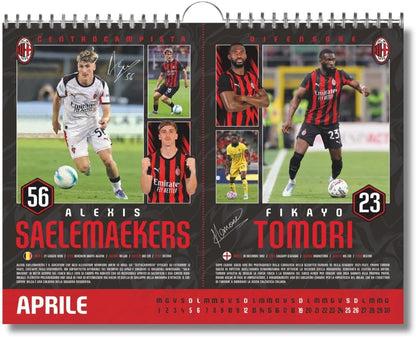 Calendario Orizzontale Milan 2026 - Edizione da Collezione - cm 44x33 - Prodotto Ufficiale