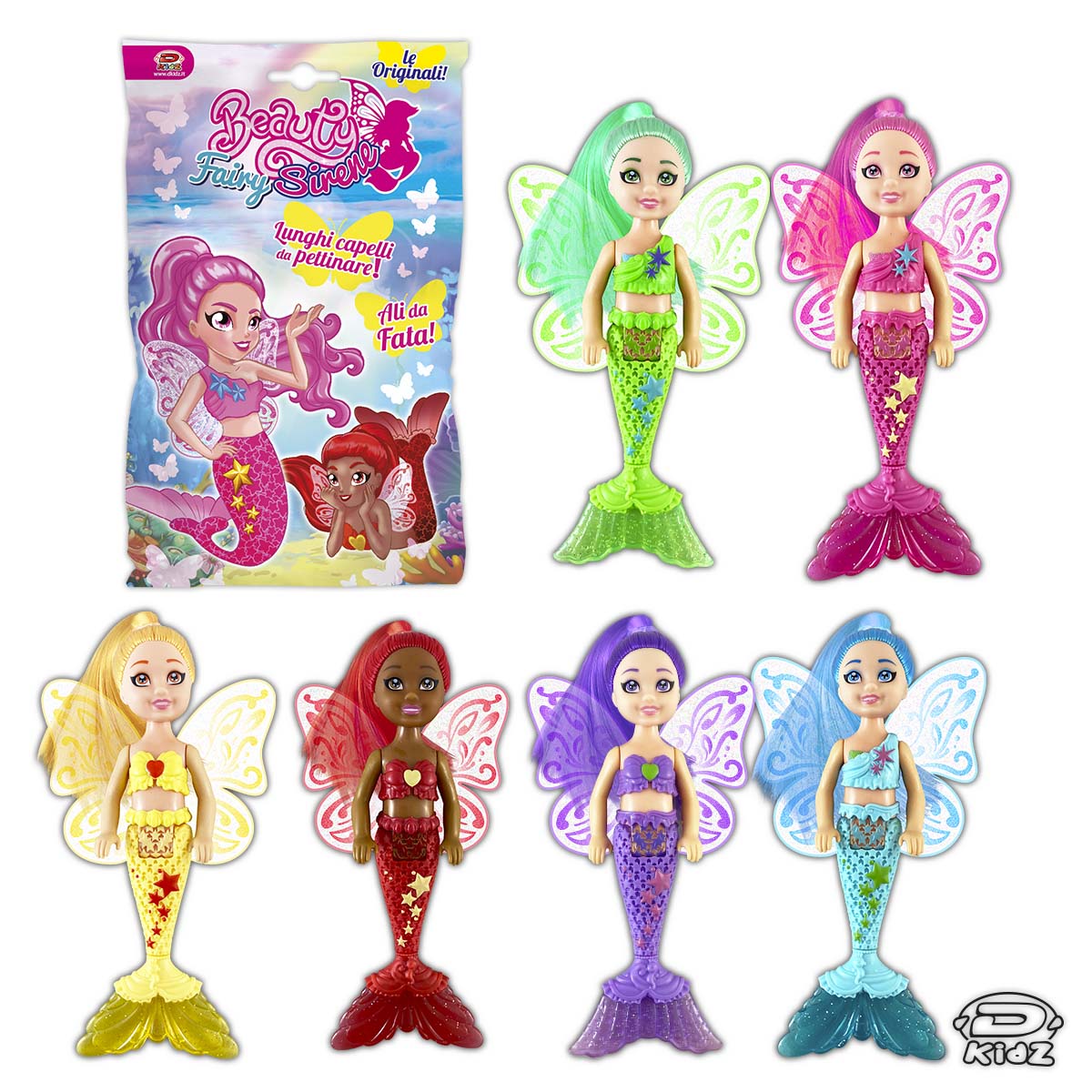 Beauty Sirene Fairy Lunghi Capelli da Pettinare Bustina a Sorpresa