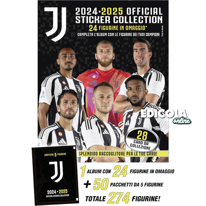 Album Vuoto + 50 bustine di Figurine Juventus 2024-2025 - Prodotto Ufficiale