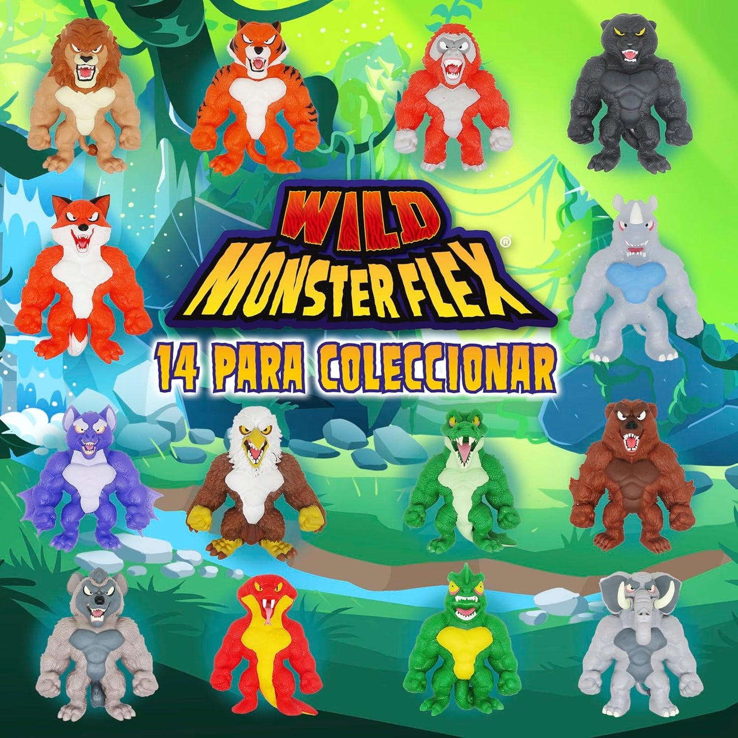 Personaggi WILD MONSTER FLEX Monsterflex Allungamostri Allungabili Blisterati