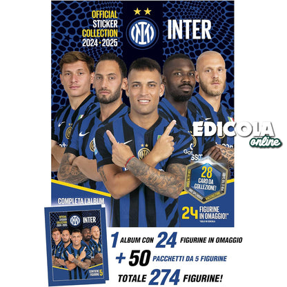 Album Vuoto + 50 bustine di Figurine Inter 2024-2025 - Prodotto Ufficiale