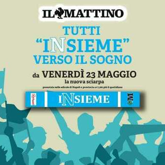 Sciarpa ufficiale Il Mattino : Andiamo a prenderli - Crediamoci - Core Azzurro - INsieme
