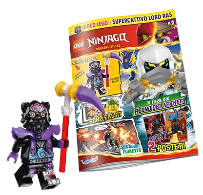 Rivista LEGO NINJAGO n.6 con GIOCO : Lord Ras