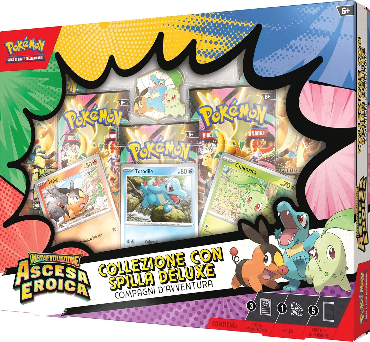Pokémon: collezione con spilla deluxe Compagni d’avventura dell’espansione Megaevoluzione - Ascesa Eroica del GCC Pokémon