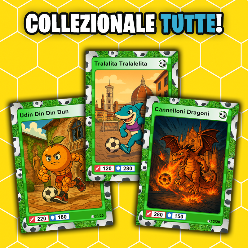 Box da 20 Cards - Italian Brainrot Card "Goal Editon" 2025/26