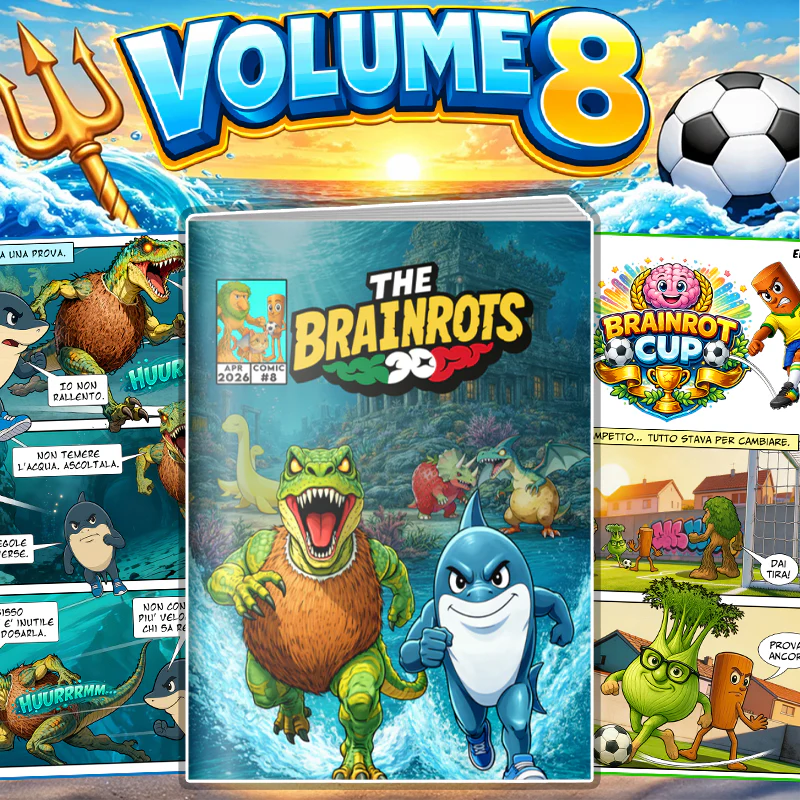 Fumetto in Italiano "The Brainrots" il Comics con i personaggi di Italian Brainrot