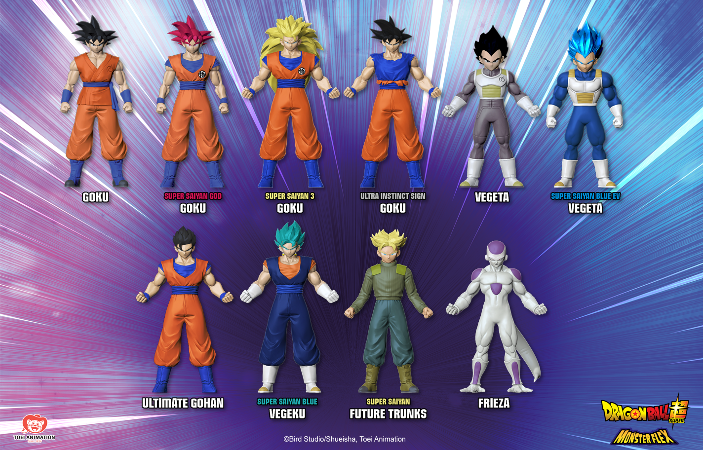 Personaggi DRAGONBALL Serie 2 2026 - Action Figure 3D Super Allungabili Monsterflex Goku Manga (Copia)