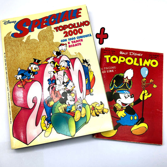 Mickey Mouse Comic Spécial 2000 + n. 1 RÉIMPRESSION Collector 60lire Vintage Rare