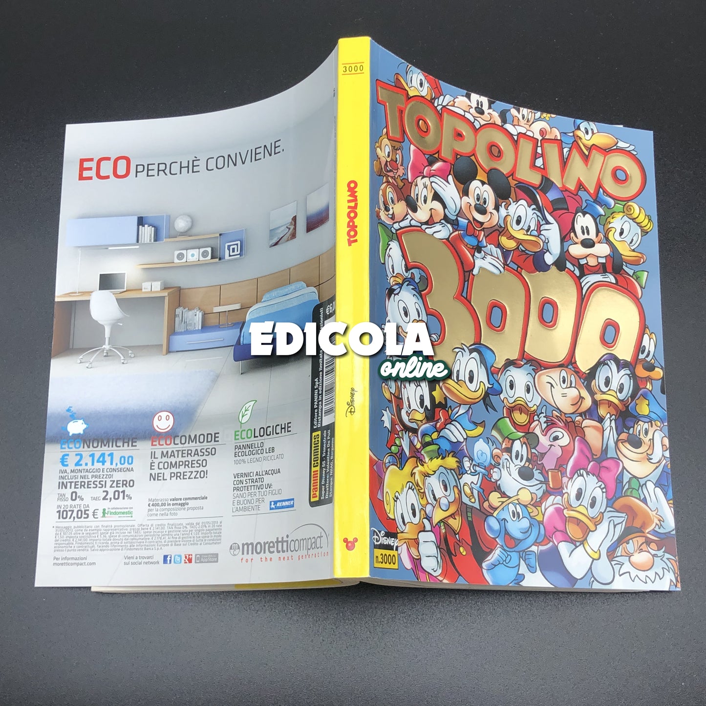 TOPOLINO Comic n. 3000 Collectible Variant Gold Cover Rare Cover
