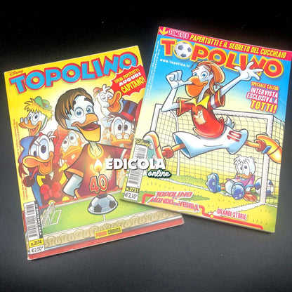 2 BD MICKEY MOUSE Livret Francesco TOTTI Rome Panini Comics Disney Rare
