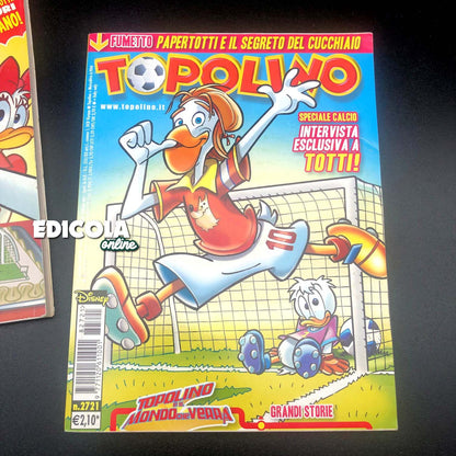2 BD MICKEY MOUSE Livret Francesco TOTTI Rome Panini Comics Disney Rare