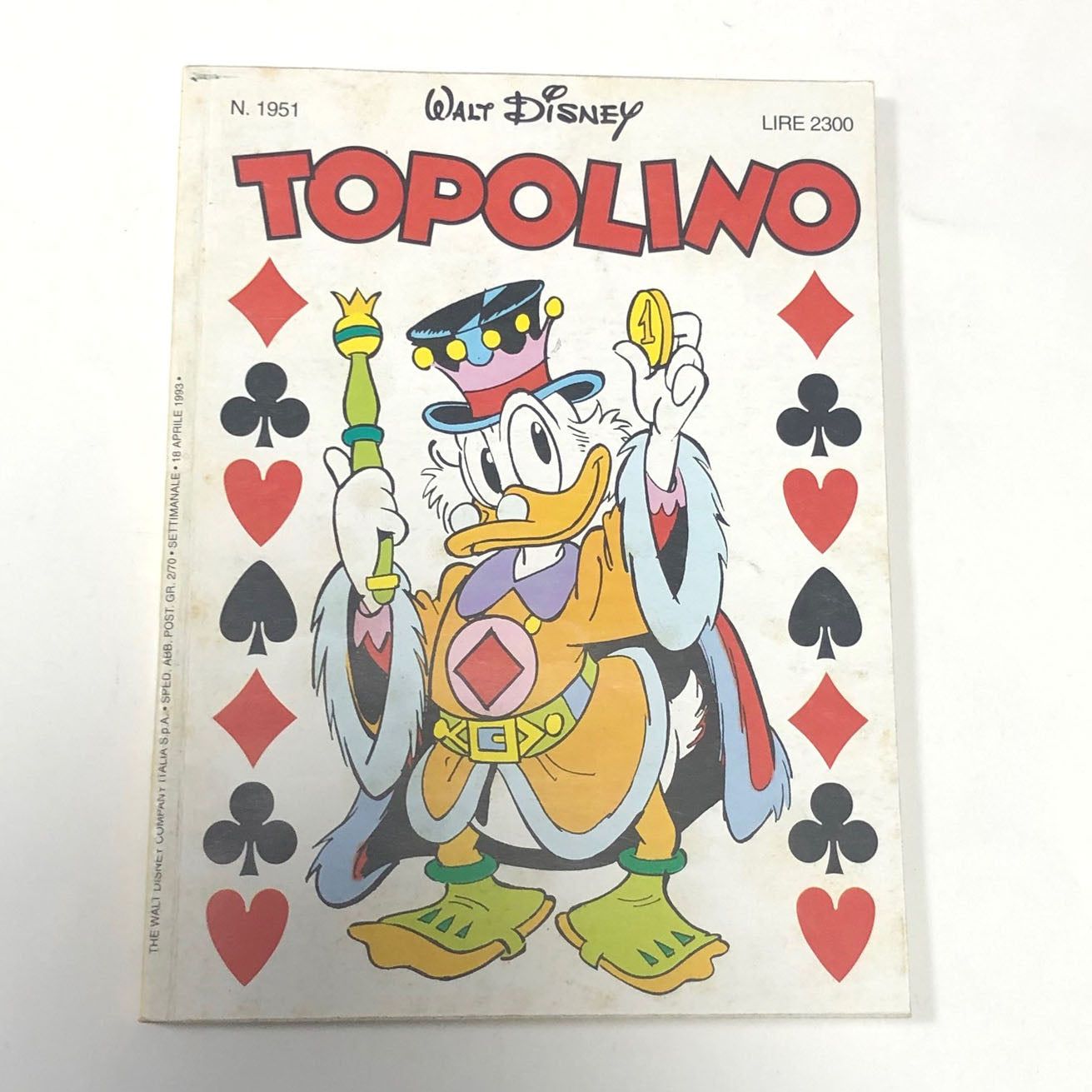 Set 4 Fumetti di TOPOLINO da Collezione con gadget Carte da gioco Poker Modiano