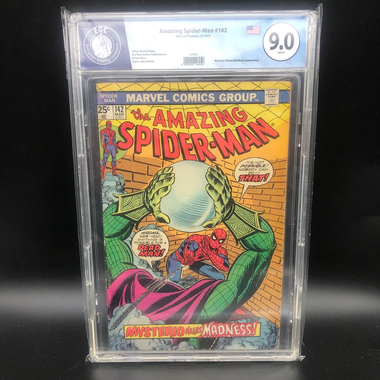 Fumetti Gradati EGC : The Amazing Spider-Man #142 - EGC 9.0 - Dead Man's Bluff!  - Prima edizione 1975