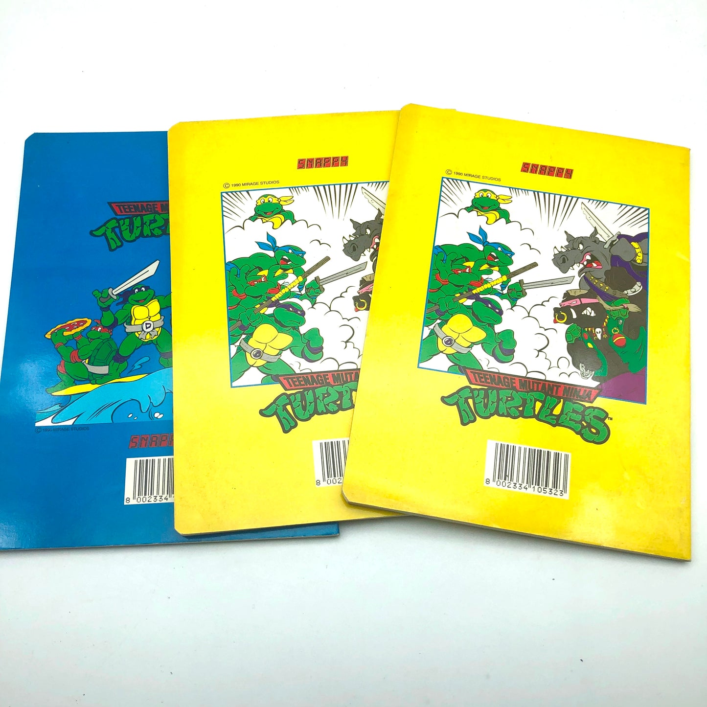 Set 3 quaderni vintage (non scritti) a righe TURTLES - Teenage Mutant Ninja