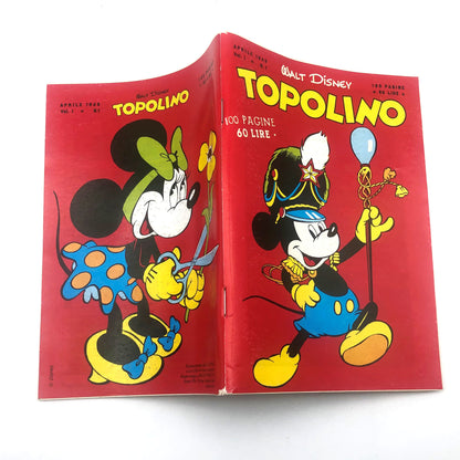 Mickey Mouse hat die Comic-Nummer n gepinnt. 1 Sammler-Nachdruck, 60 Lire, Vintage, selten