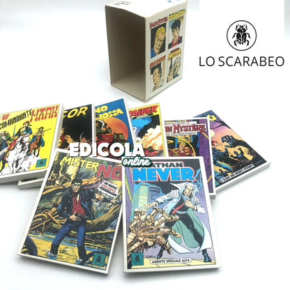 Lot 8 Mignon Comics Lo Scarabeo numbers n. 1 DYLAN DOG NATHAN NEVER ZAGOR TEX 