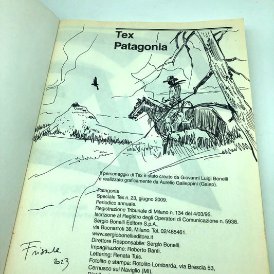 LIVRE SPECIAL BD 23 Patagonie avec dessin géant TEX WILLER Rare Texone