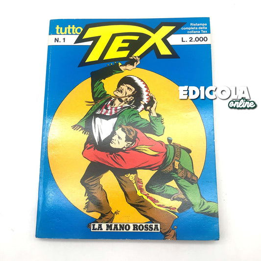 Bande dessinée Tutto Tex Willer numéro n. 1 LA MAIN ROUGE Réimpression d'occasion 1985 2 000 £