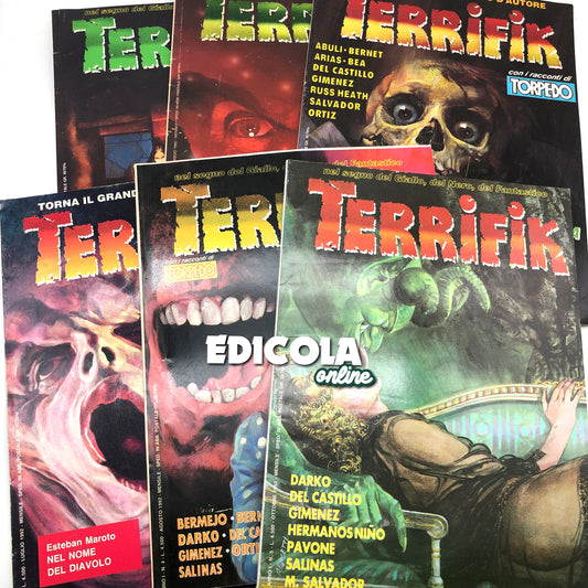 Lotto Fumetti TERRIFIK in italiano 1992 Raro Horror Noir Usati Prima Edizione Cenisio