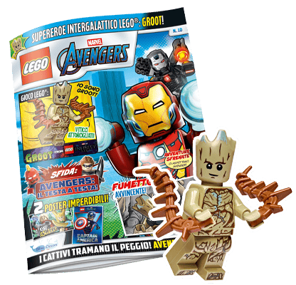 Rivista LEGO MARVEL AVENGERS n. 10 + MINIFIGURE LEGO: GROOT
