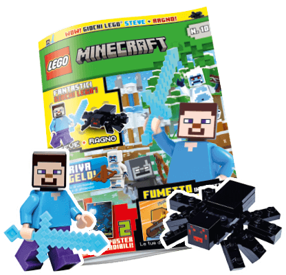 Rivista LEGO Minecraft n.10 + STEVE + RAGNO