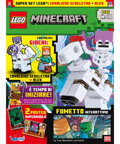 Rivista LEGO Minecraft PLUS n. 10 + CAVALIERE SCHELETRO + ALEX