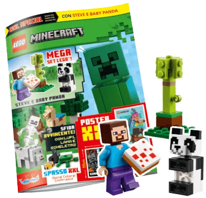 Rivista LEGO Minecraft XXL Special n.3 + STEVE E BABY PANDA
