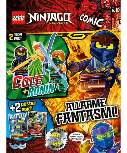 Rivista LEGO NINJAGO LEGACY COMIC n.10 con 2 GIOCHI COLE VS RONIN
