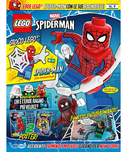 Rivista LEGO SPIDER-MAN n. 9 + SPIDERMAN CON RAGNATELE