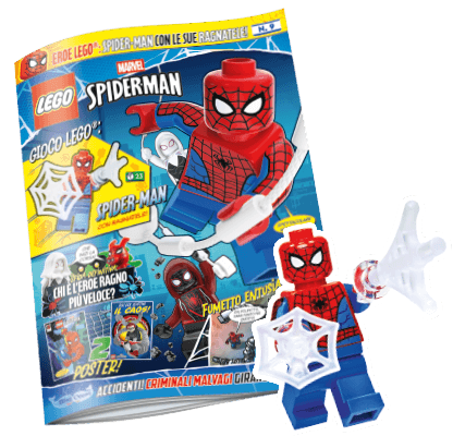 Rivista LEGO SPIDER-MAN n. 9 + SPIDERMAN CON RAGNATELE