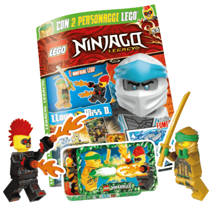 Rivista LEGO NINJAGO LEGACY n.8 - Lattina con 2 2 GIOCHI:  LLOYD vs. MISS D.