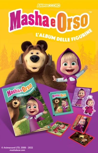 Set Album e/o Bustine di Figurine Sticker Masha e Orso 2023