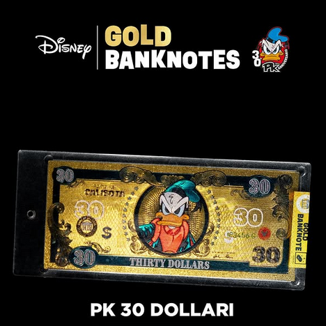 Disney Gold Banknotes di Paperinik - La Banconota dei 30 anni di Pikappa PK30